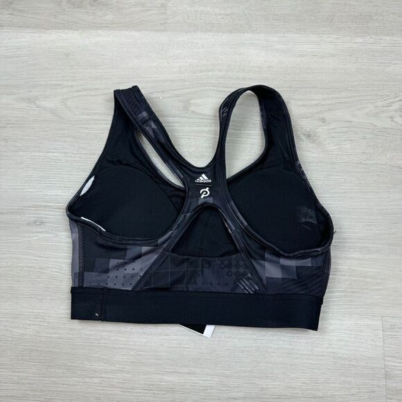adidas x Peloton Sports Bra Size Small Black Digi Motion HEAT.RDY HE0597 - Picture 2 of 3